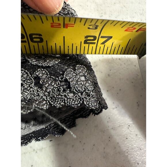 Intimately Free People Too Cute To Handle Black Gray Sheer Lace Bodysuit Sz M E7 - Picture 7 of 7